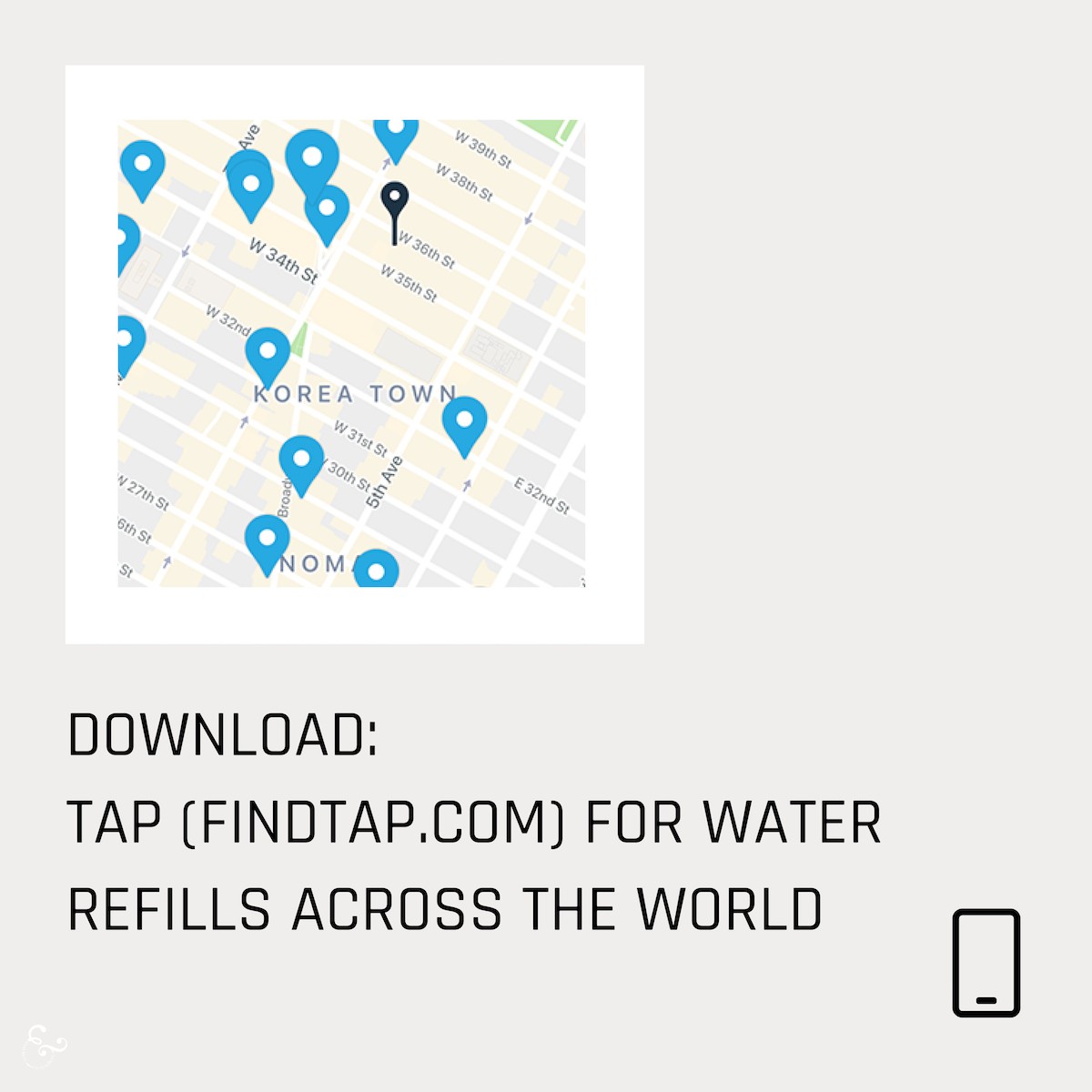 LRA - Tap App Refill Water Bottle Stations - Nowhere & Everywhere